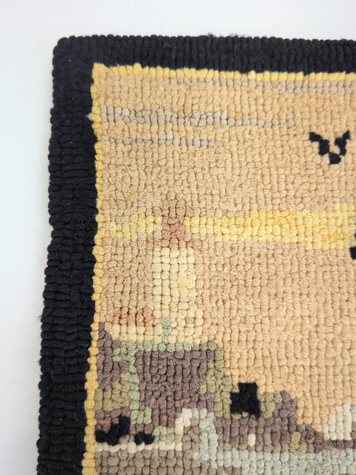 Miniature Grenfell Hooked Rug Lighthouse Ocean Birds 4’x6″ Newfoundland Canada
