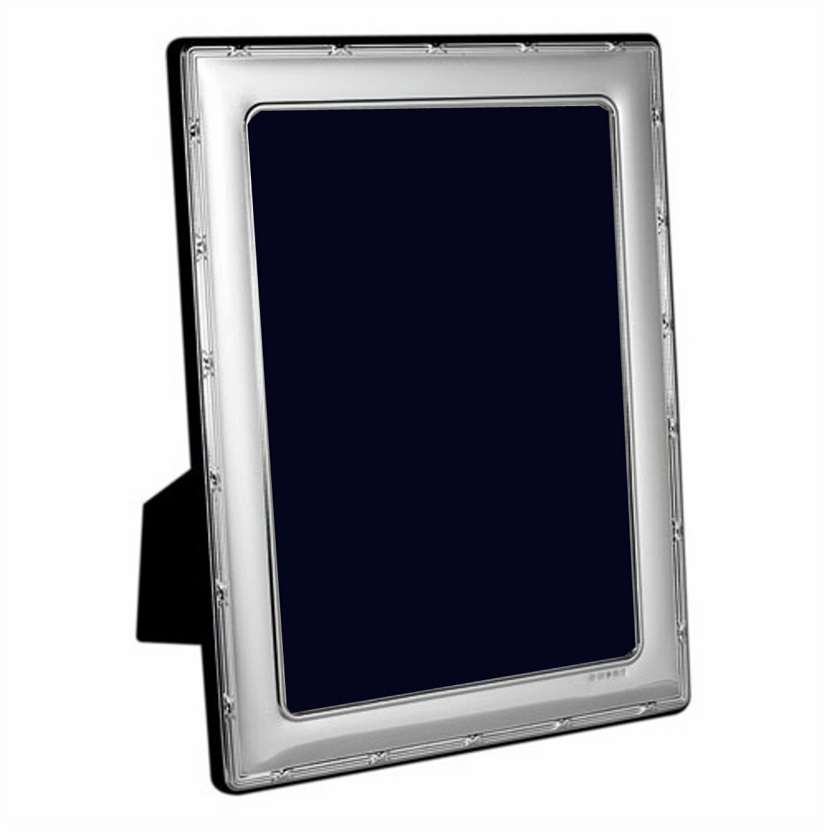 CARRS – Sterling Silver Photo Frame Reed & Ribbon Velvet Back – 5″ x 3.5″