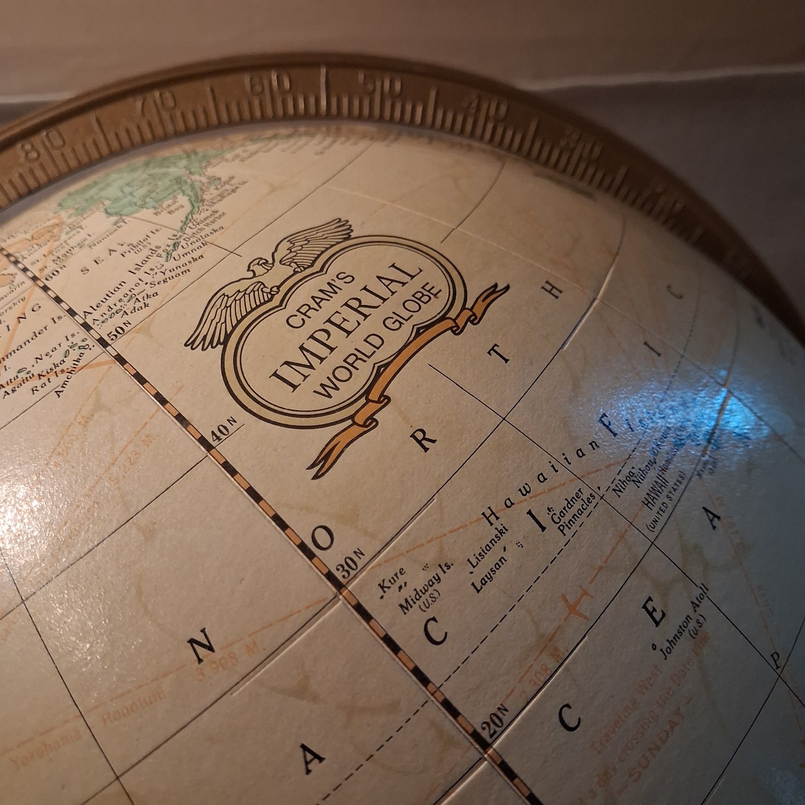 Vintage Cram’s Imperial 12″ World Floor Globe 1970s-1980s Wood Stand USSR Map