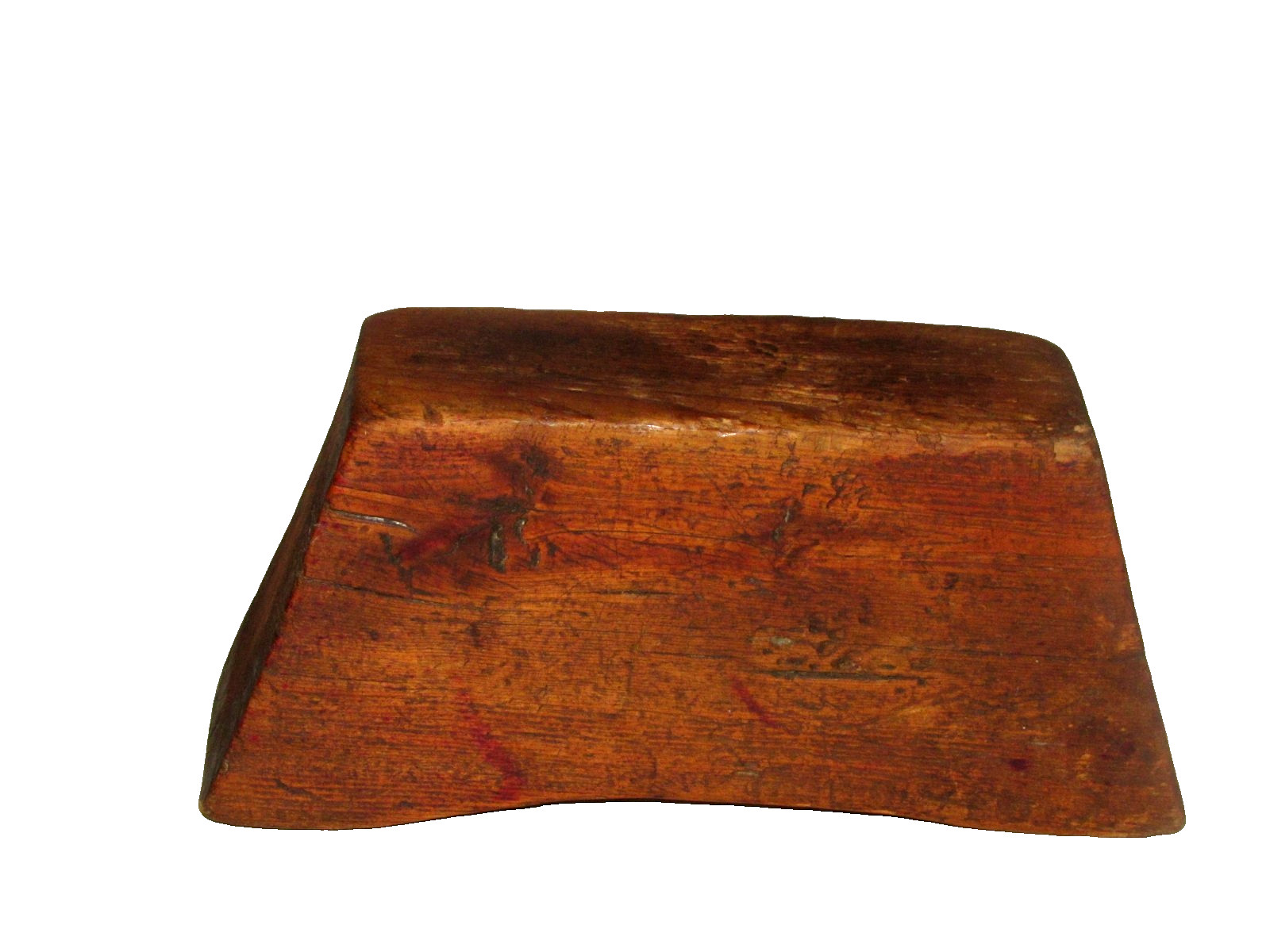 Antique Chinese Wooden Headrest Carved Elm Wood Yumu c. 1850-1899 / 11″ w x 5″ h