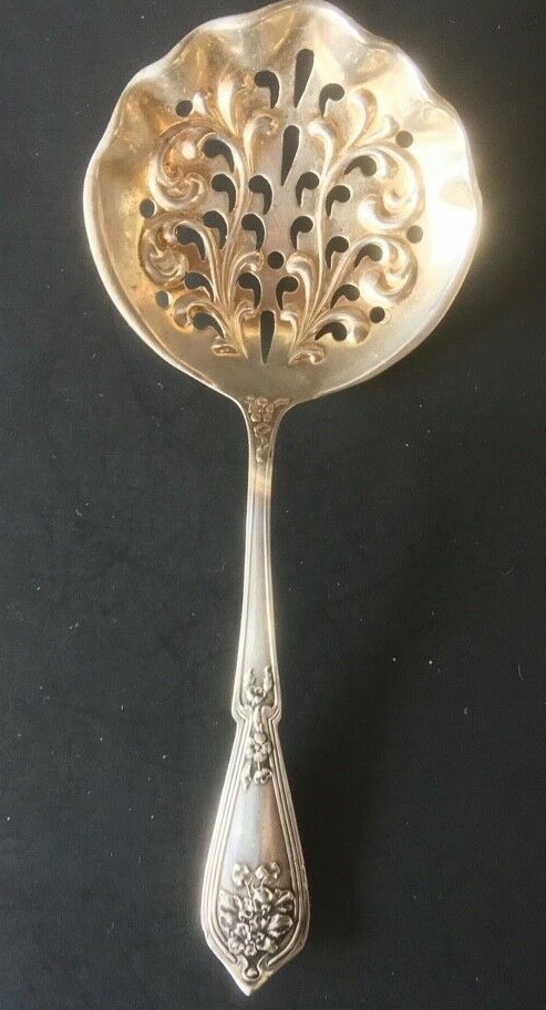 ANTIQUE BAIRD-NORTH STERLING SILVER PIERCED BON-BON SPOON