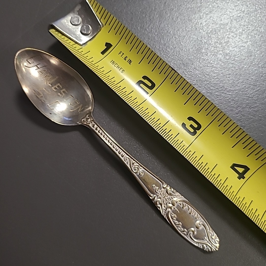 Crown Co Silver Plated Small 4″ Demitasse Spoon Cuban Pattern 1911 Charleston SC