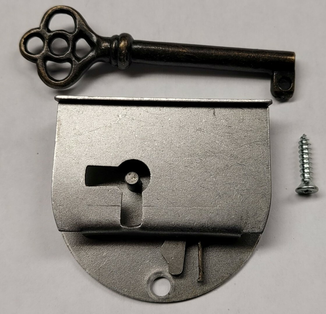 SMALL RIGHT HAND Half Mortise lock key Drawer cabinet door clock antique retro