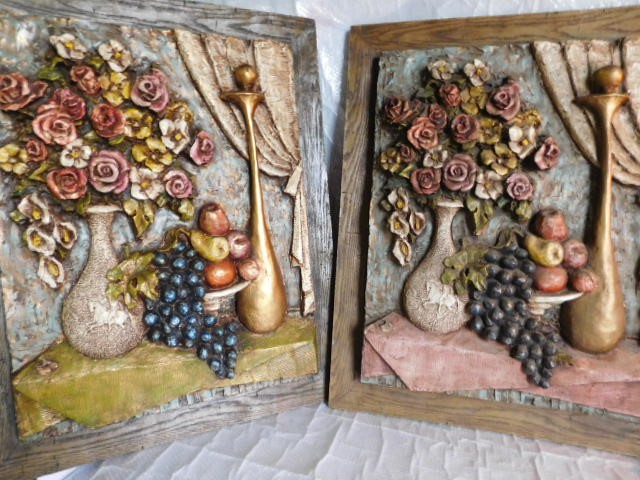 rare Mid Century Modern relief art sculpture MCM wall decor J Segura 1966 art