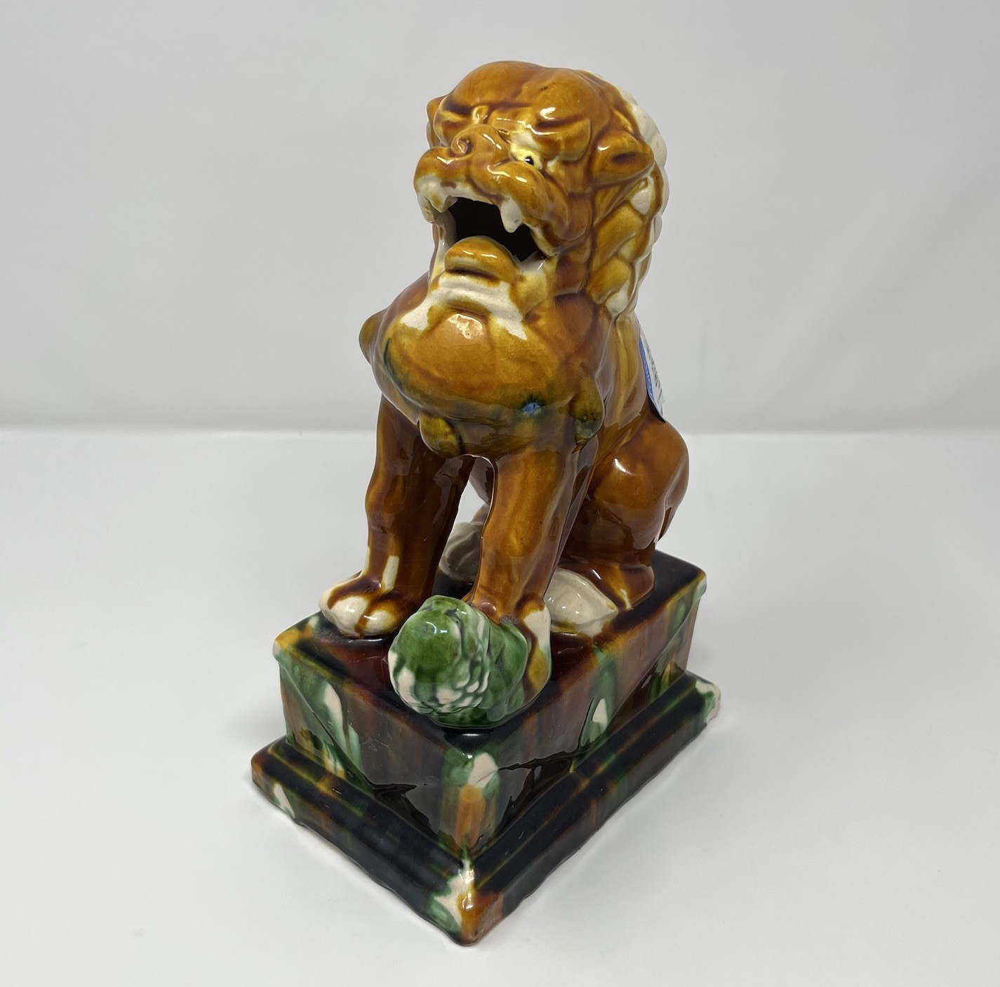 VTG Chinese Sancai Glaze FOO DOG LION Dragon Palace Buddhist Figure *Read