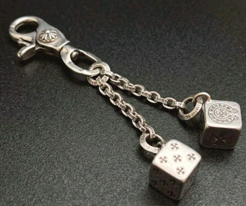 Chrome Hearts Dice Keychain 925 Silver Lobster Clasp