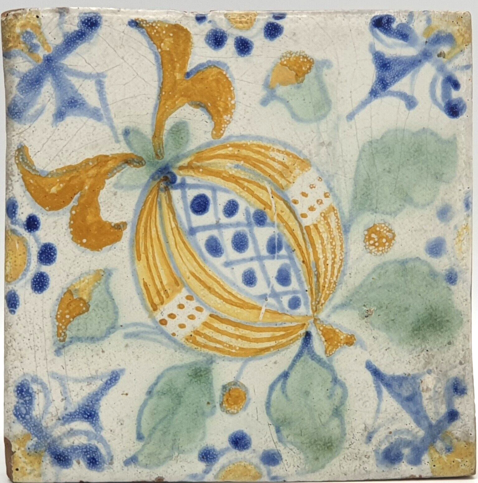Antique Earthenware Tile Hand Painted Pomegranate by Frederick Garrard C1890