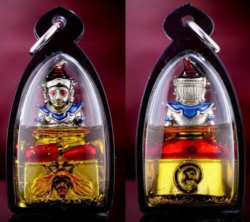 Phaya Ngang Maeng Wan Kham Enamel White Metal Thai Amulet Sex Oil Love Charm