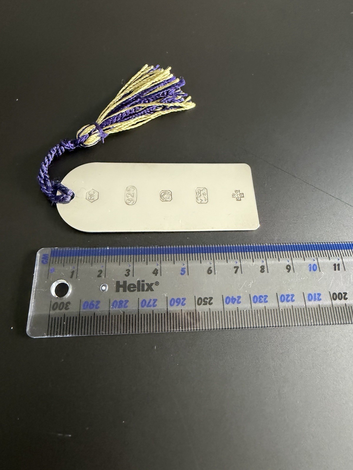 Solid Silver Contemporary Ingot Style Bookmark Feature Hallmarks Carr’s 2000