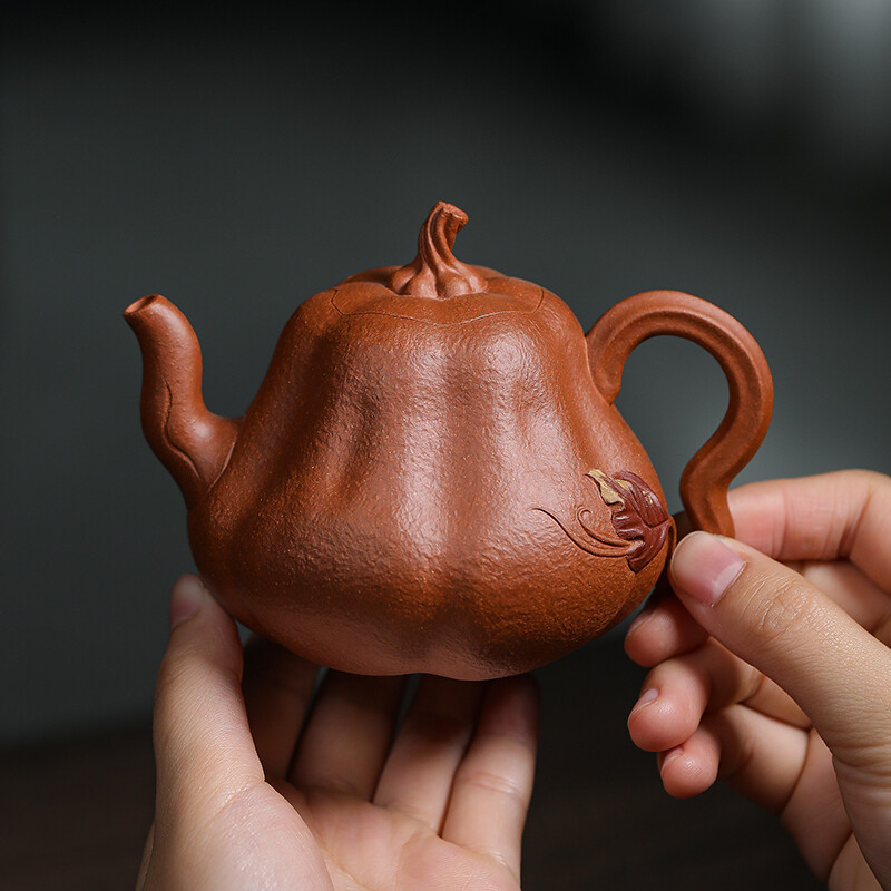 Full Handmade Tea Pot Original Ore Real Yixing Zisha Pot Pumpkin Shaped Pot Tea