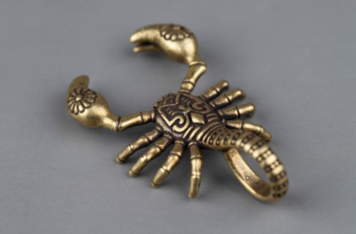 China antique Solid brass ancient One of five poisonous animals Scorpion statue