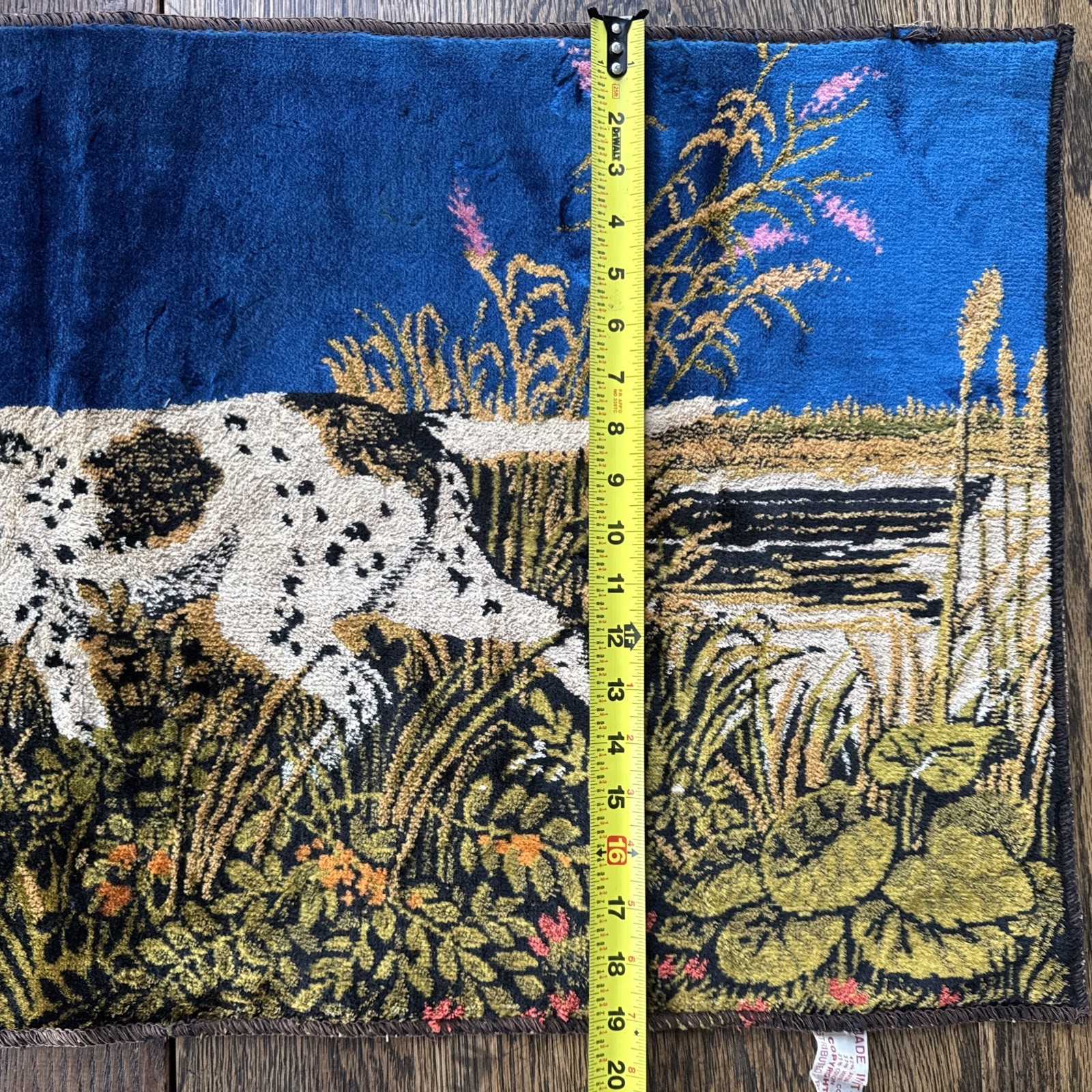 Vintage Wall Hanging Tapestry Duck Hunting English Setter MCM Hunting Cabin IT