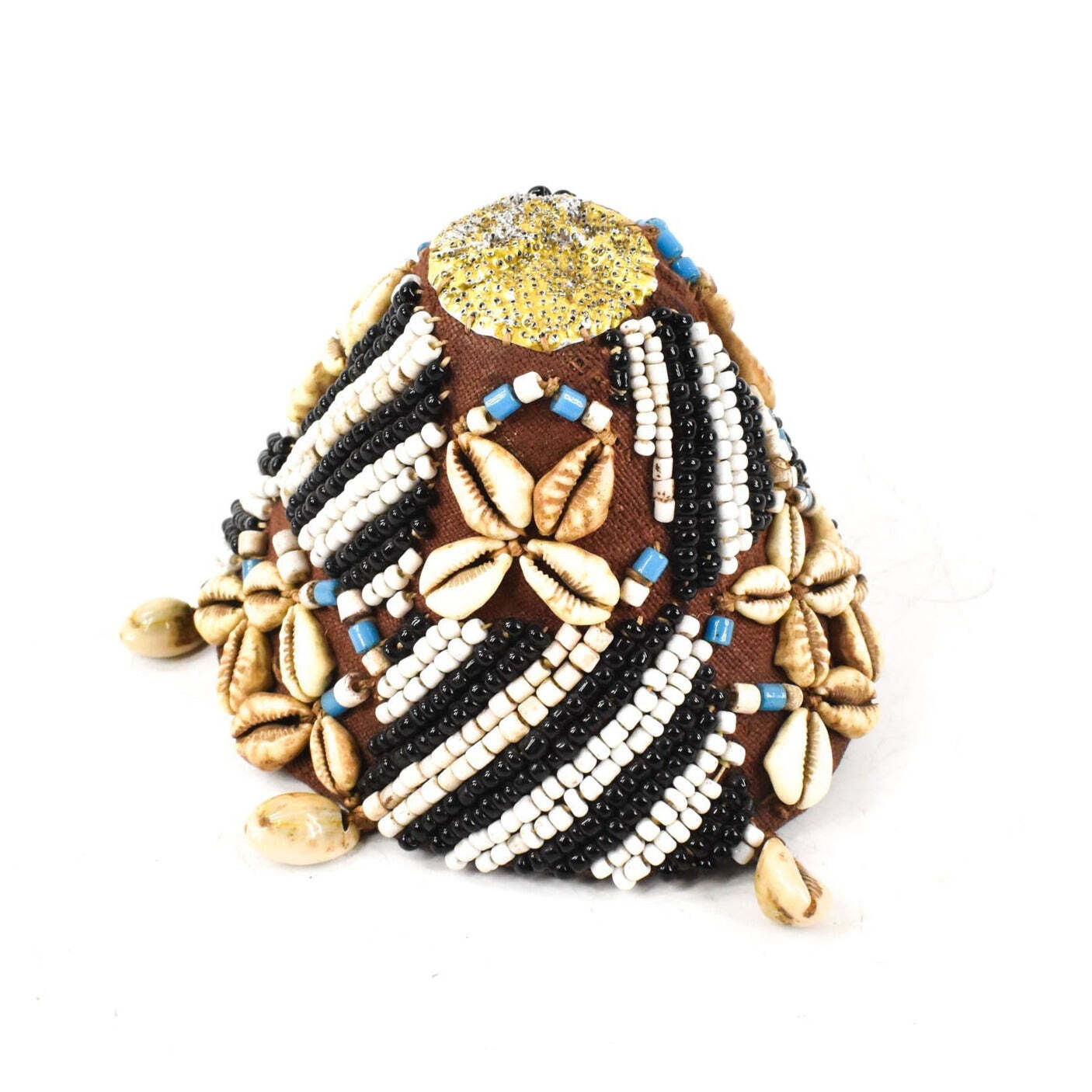 Kuba Beaded Noble’s Hat with Cowrie Shells Congo