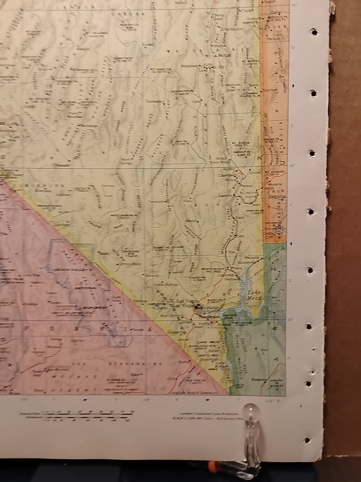 1966 Vintage NEVADA Map from MCM Full Color Encyclopedia Britannica World Atlas