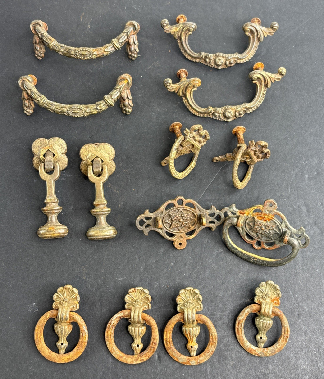 Antique Victorian Vintage Dresser Drawer Furniture Pulls Drop Pull Bail Mix Lot