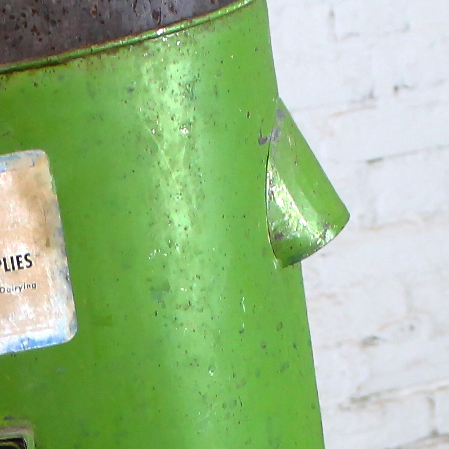 Early-Mid-20th C Antique Rustic Gravity Cream Separator Green Metal Can Red Legs
