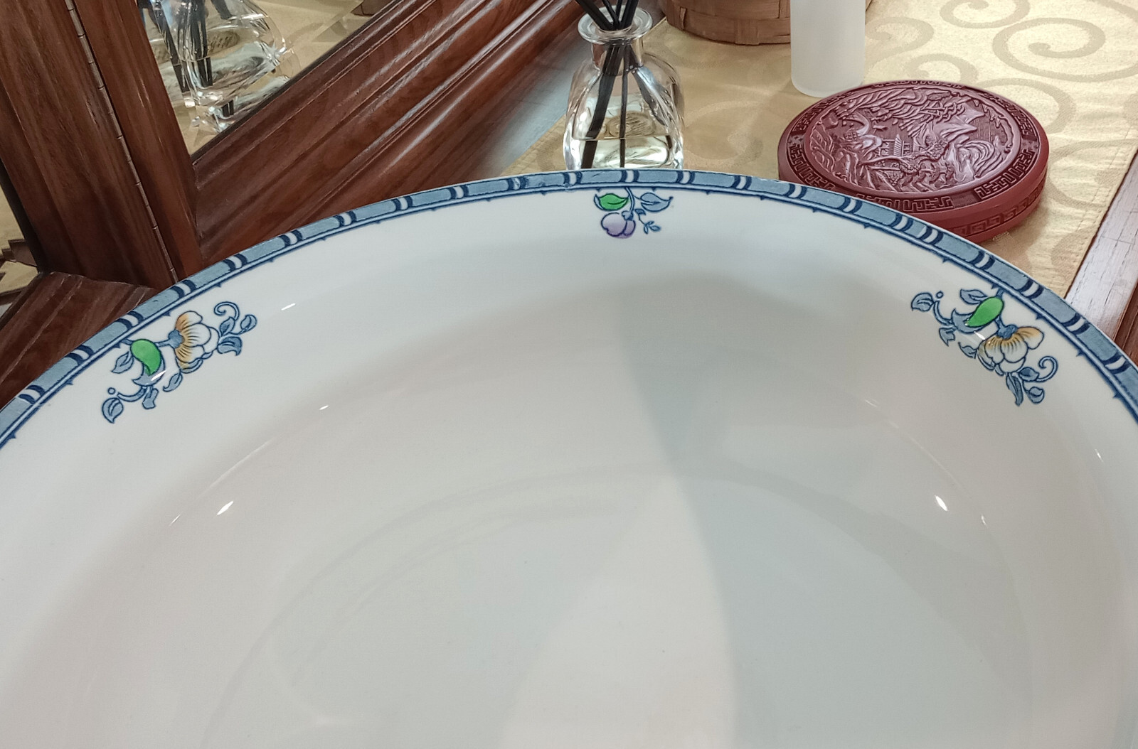 2 pc Antique Water Pitcher & Basin – “Cluny” by Keeling 1912-1936 – England
