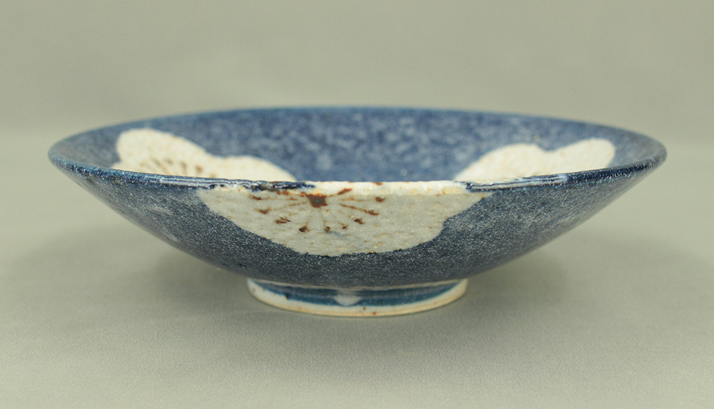 Shino ware White Plum Patterned Pastry Plate with Box VA821