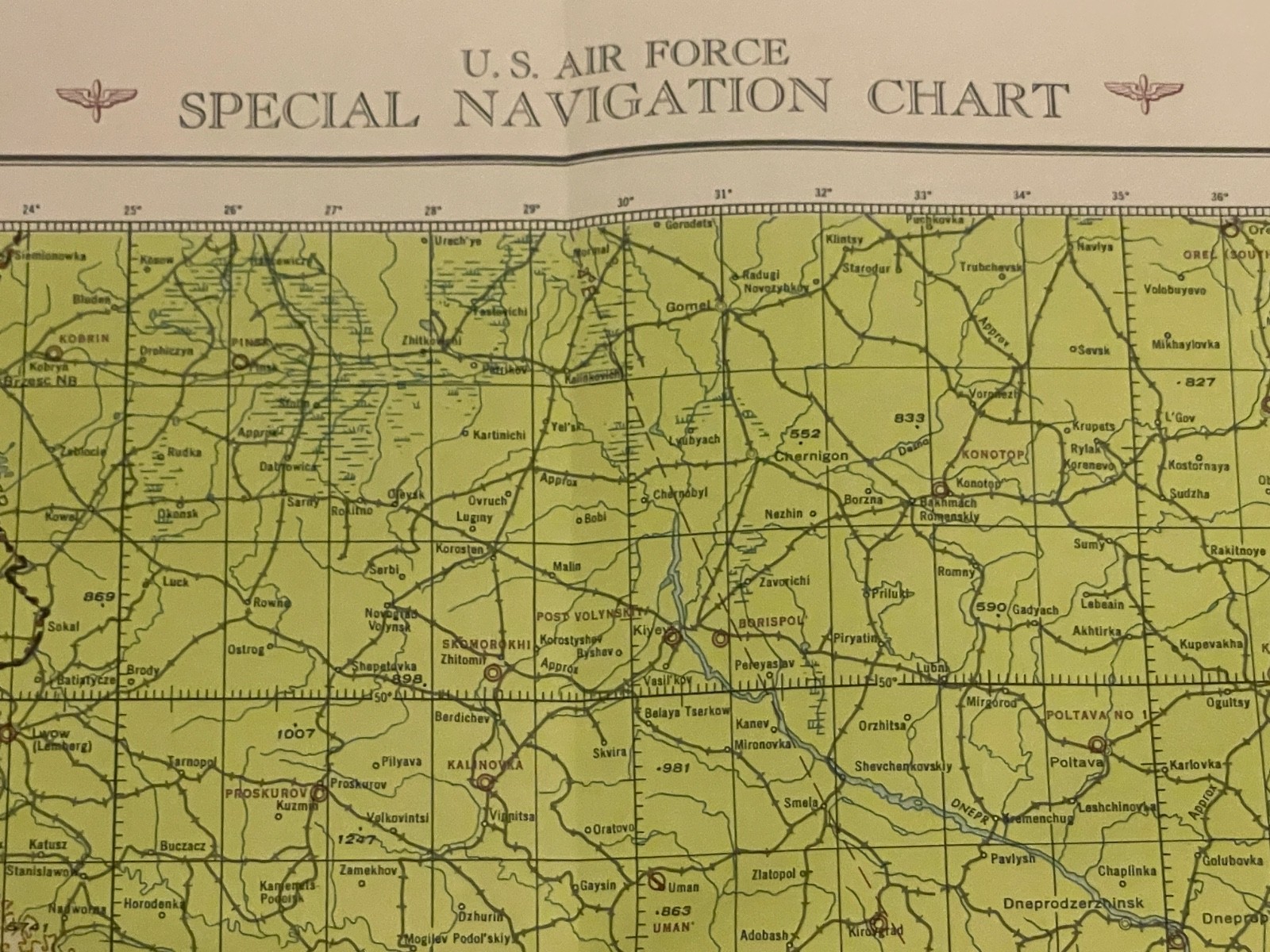 1951 Vintage USAF Aeronautical Chart England Pakistan NS 140 Map 3rd Ed Crisp