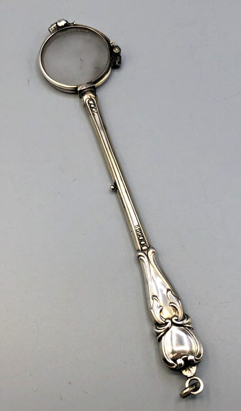 Antique Lorgnette Opera folding Spectacles 7.75″, Silver plated handle
