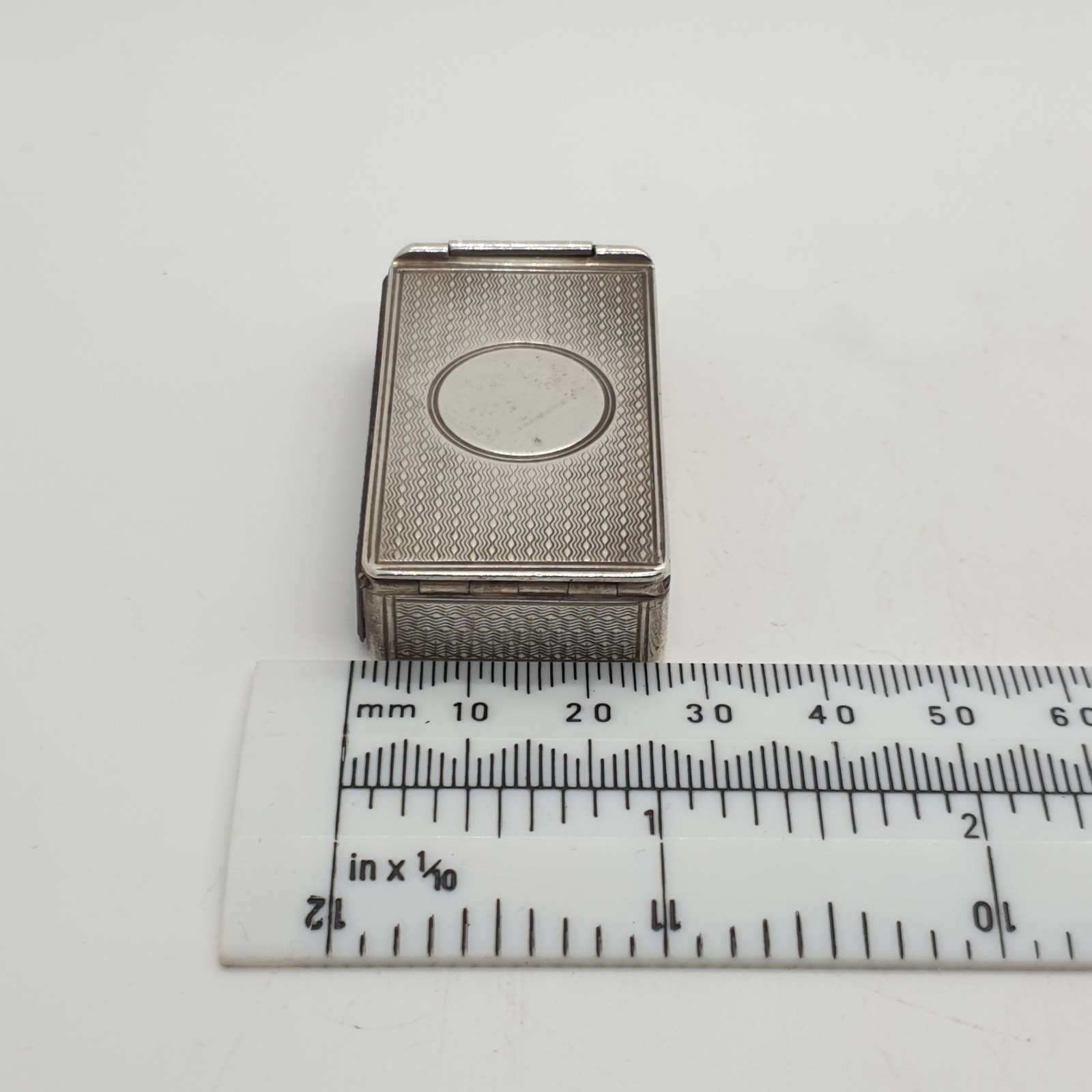 Sterling Silver Engine Turned Vesta Case Match Holder George Adams 1879
