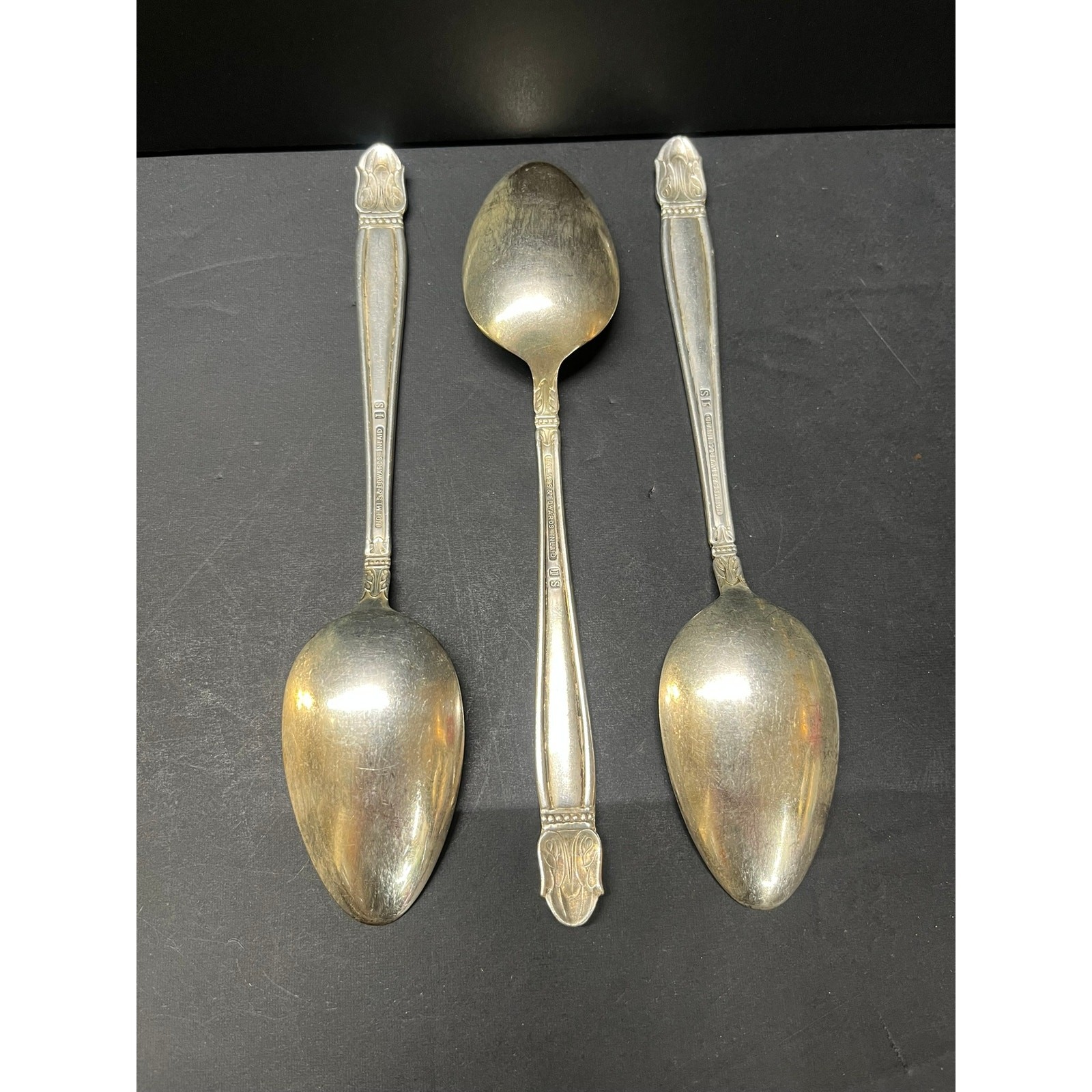 Holmes & Edwards Danish Princess Silverplate Soup Spoons Set of 3