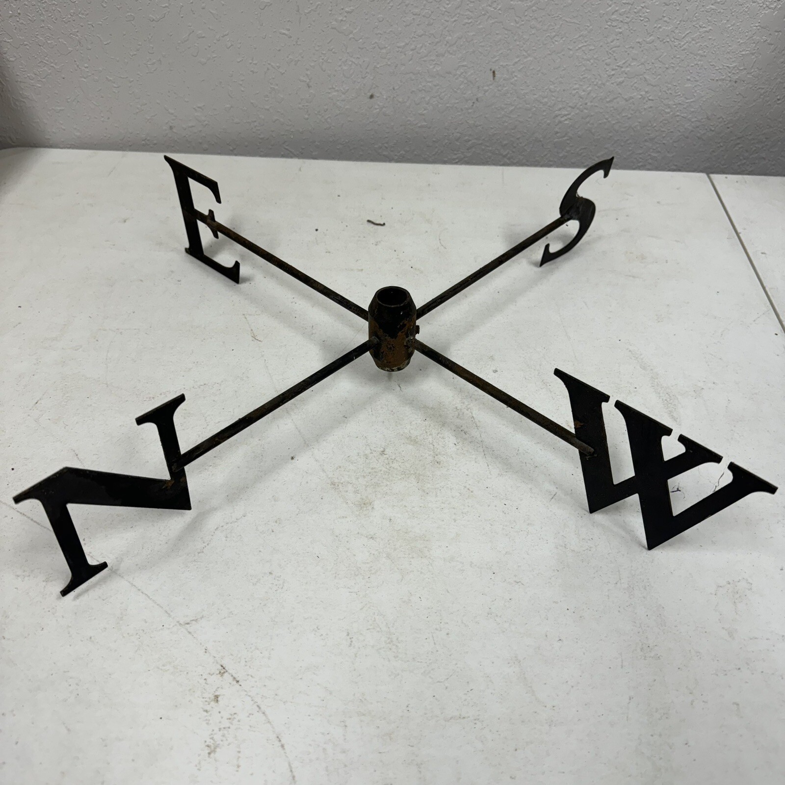 VTG Black NORTH SOUTH EAST WEST Weathervane Steel Metal Directional Fits 3/4”