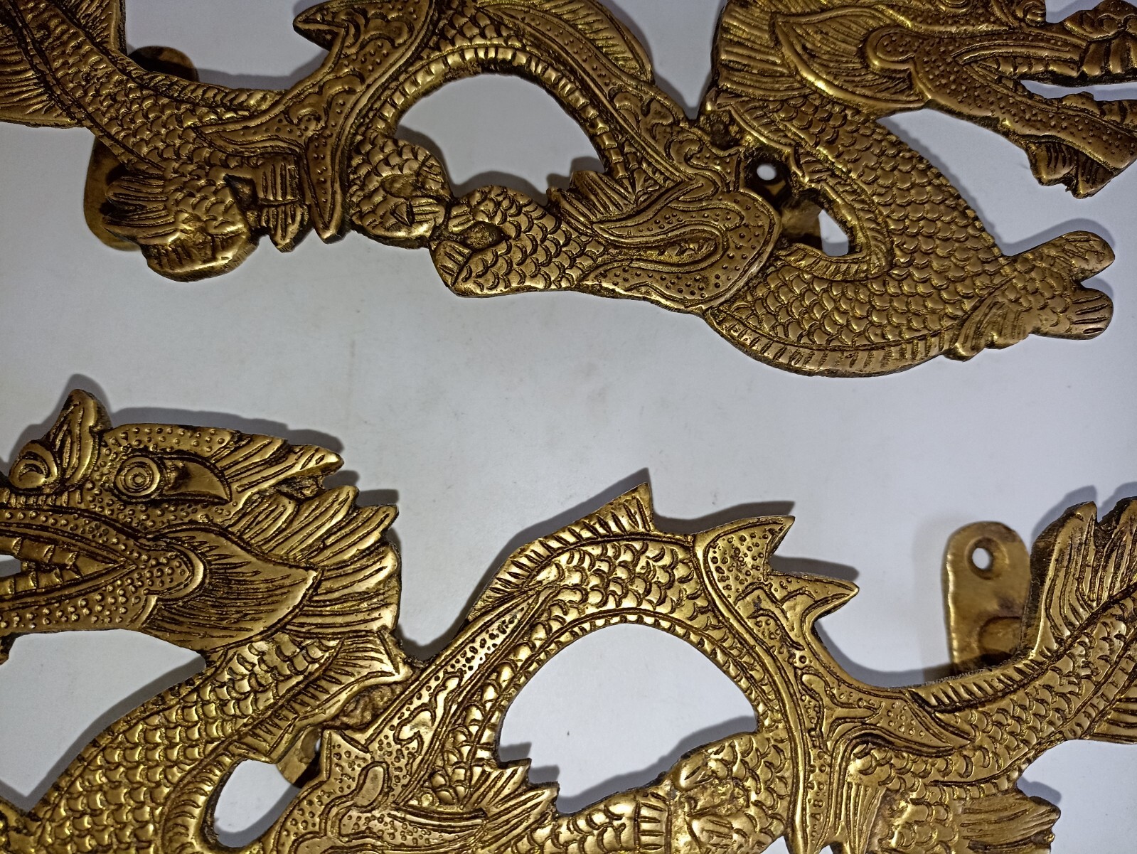 10.5” Inches Dragon Shape Outdoor Pull Set Brass Inner Door Handle Decor GTX
