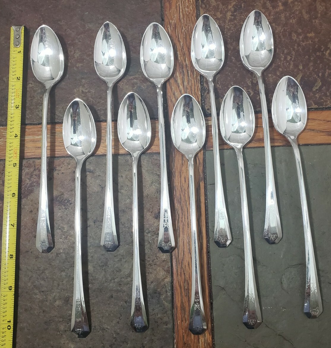 LOT OF 10 c1920 LA FRANCE 🇫🇷 SILVERPLATED ICED TEA 🧉 / COLD BEVERAGE SPOONS