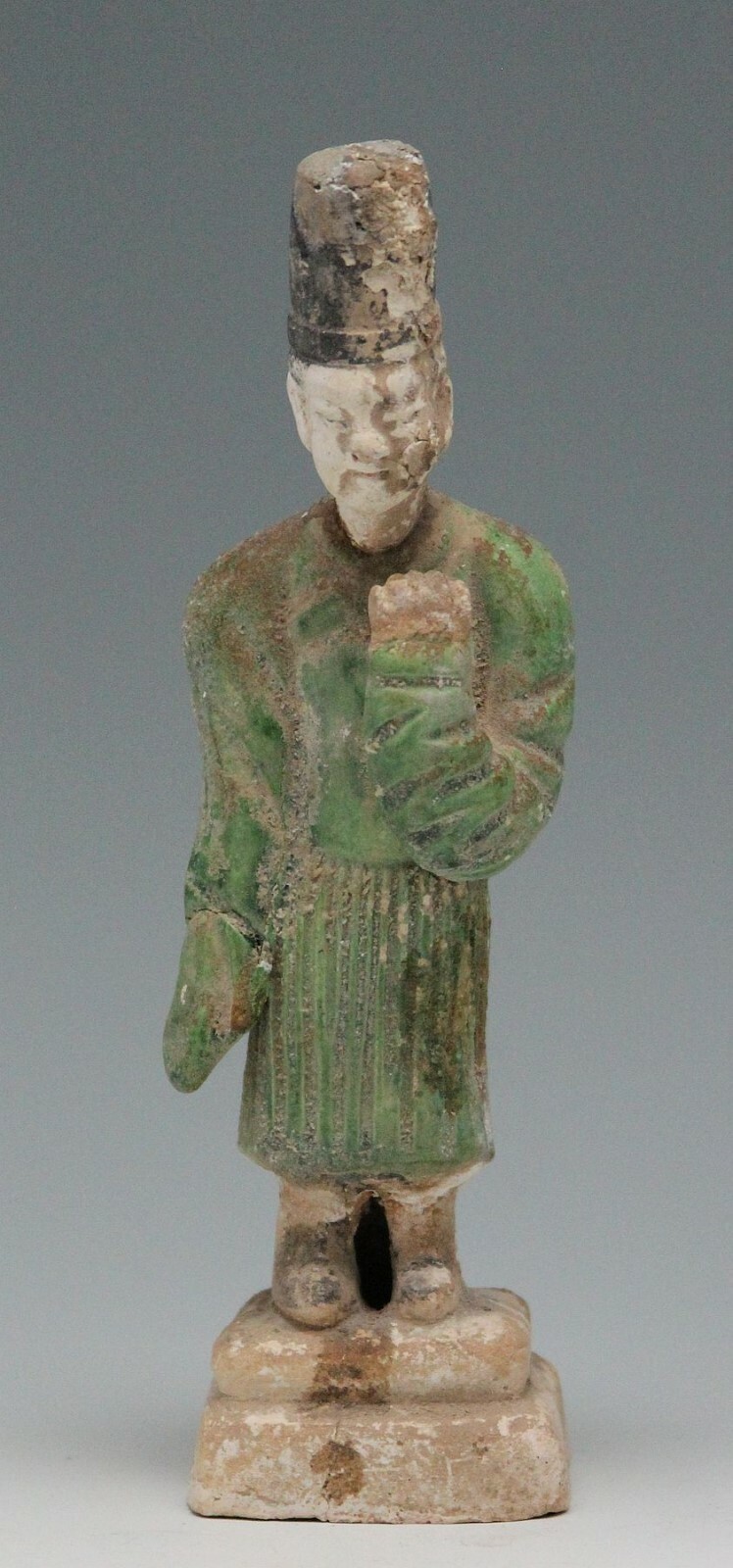 antique Chinese pottery Mingqi Tomb guardian attendant figure statue 22,5cm Ming