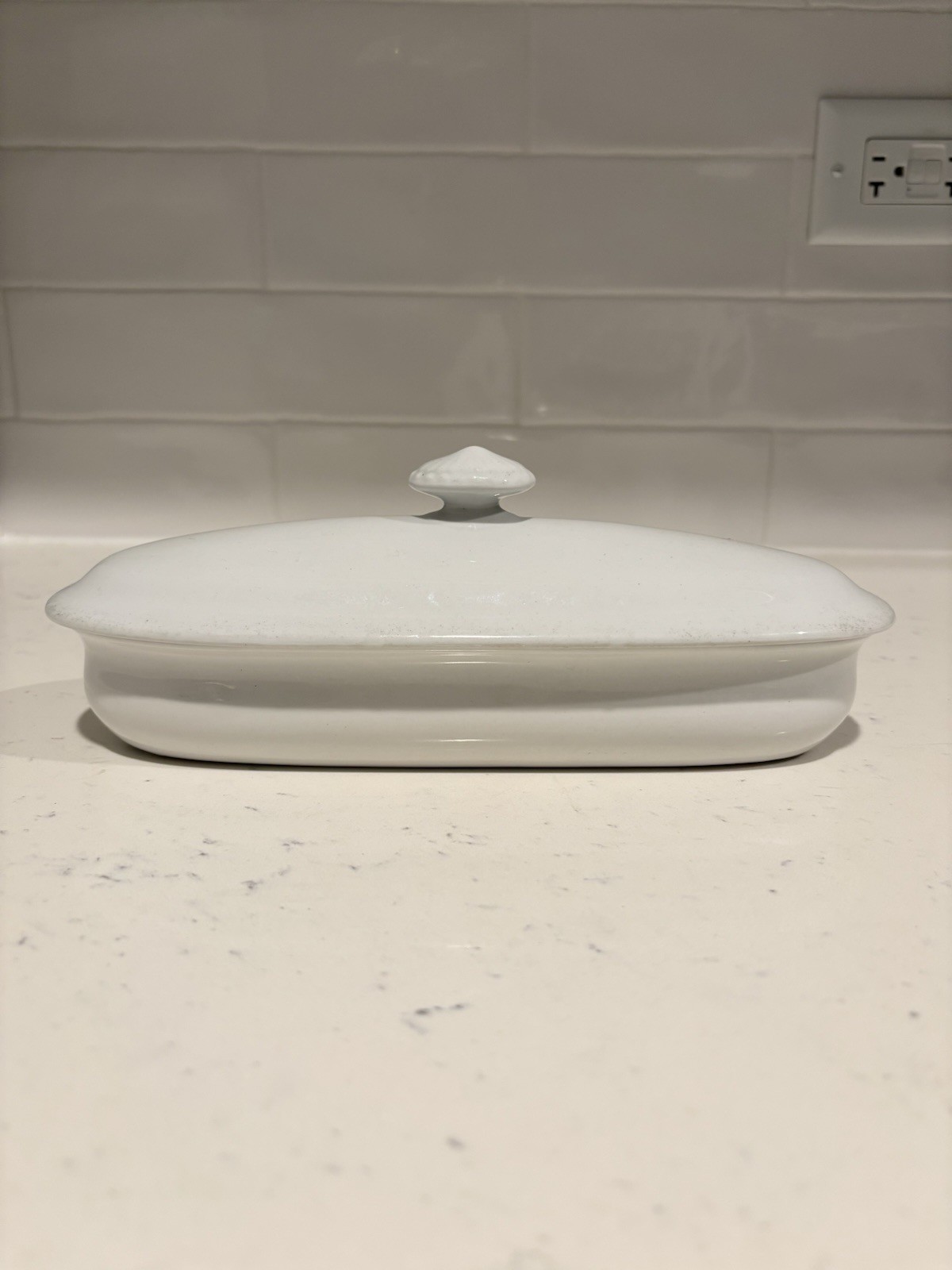 Antique Ironstone Razor Toothbrush Holder Box With Lid Stained Marked Florence