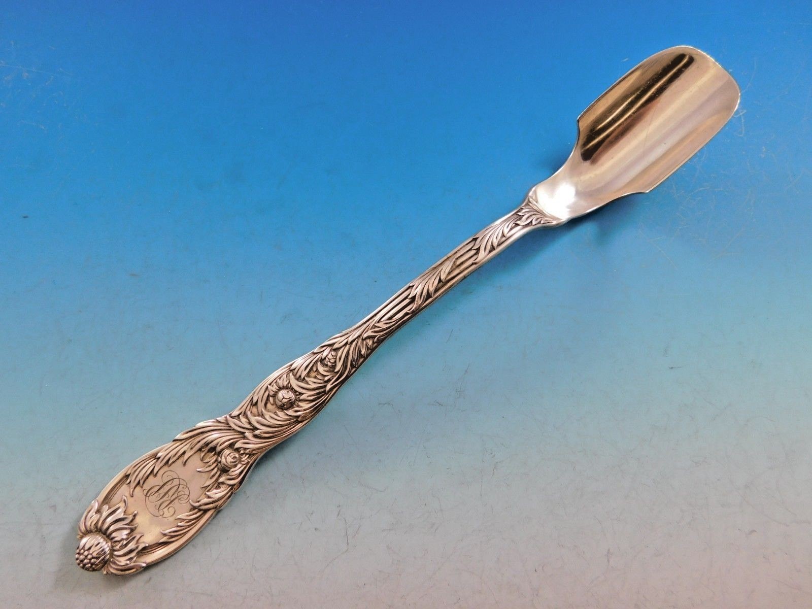 Chrysanthemum by Tiffany and Co Sterling Silver Cheese Scoop Large Orig 9 1/4″