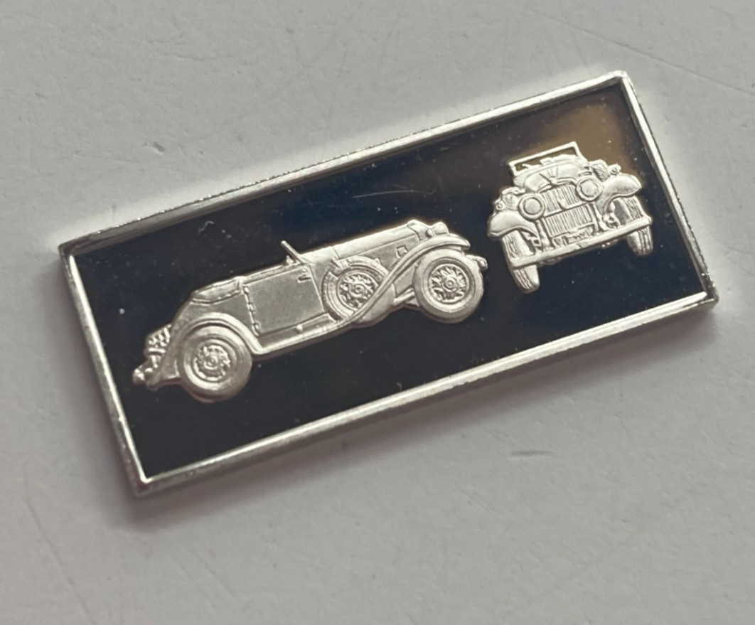 1980 Franklin Mint Official Classic Car Collection Silver Ingot Stutz bearcat