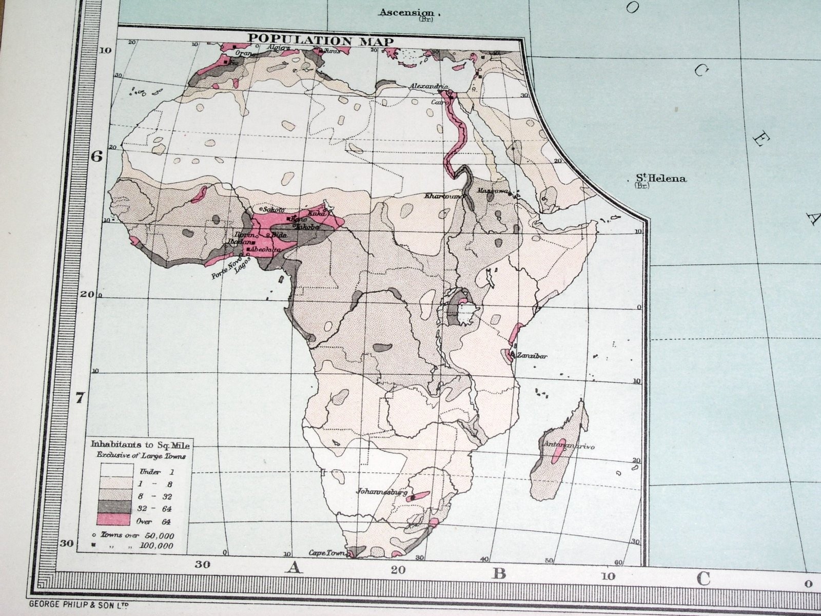 1908 ANTIQUE POLITICAL MAP OF AFRICA BRITISH FRENCH GERMAN COLONIES