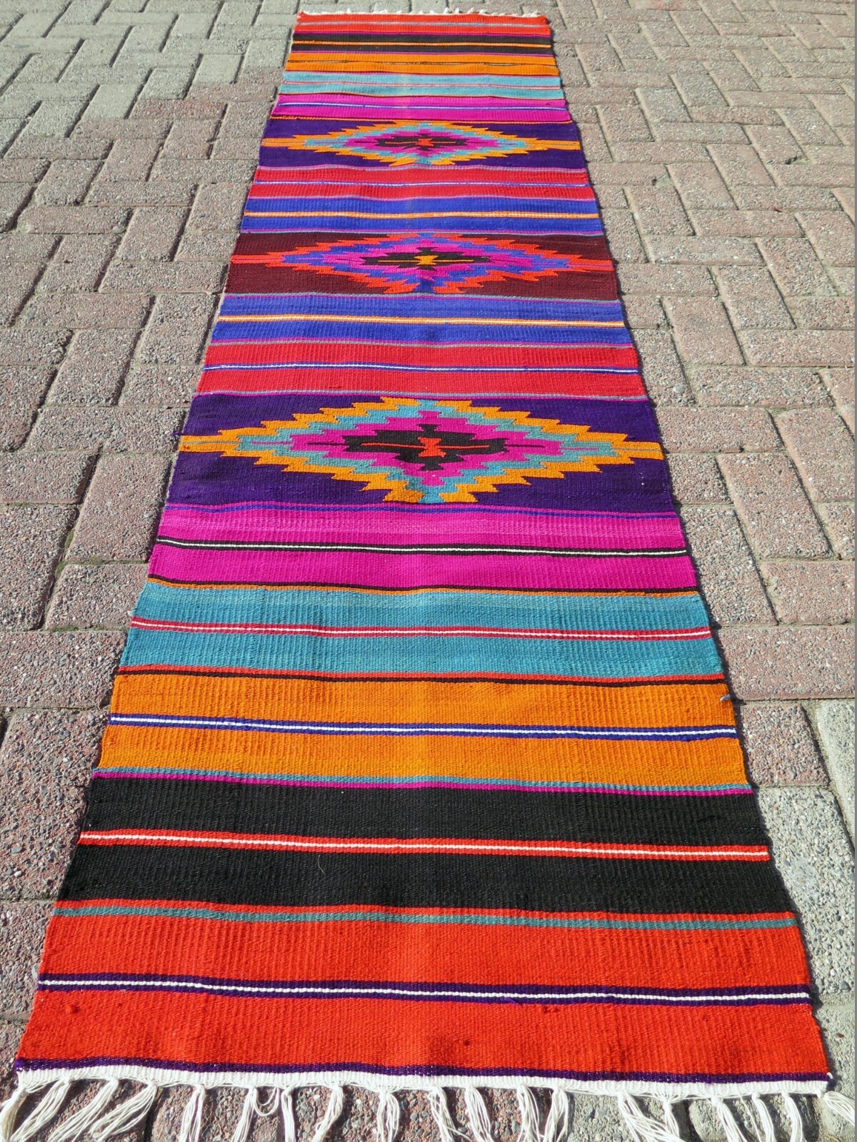 Aisle Rug, Anatolian Kilim Runner, Carpet Runner, Long Rugs 25″x102″ Hallway Rug