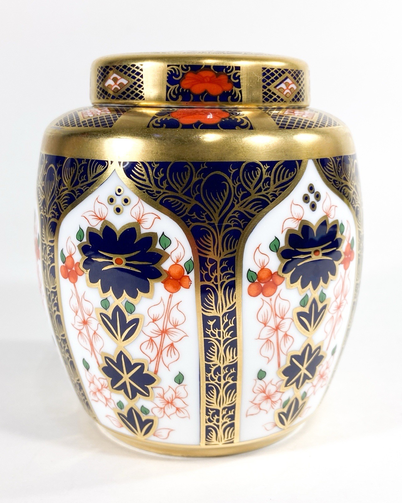 Royal Crown Derby English Bone China Old Imari Ginger Jar 1128 W/ Box 4.5”
