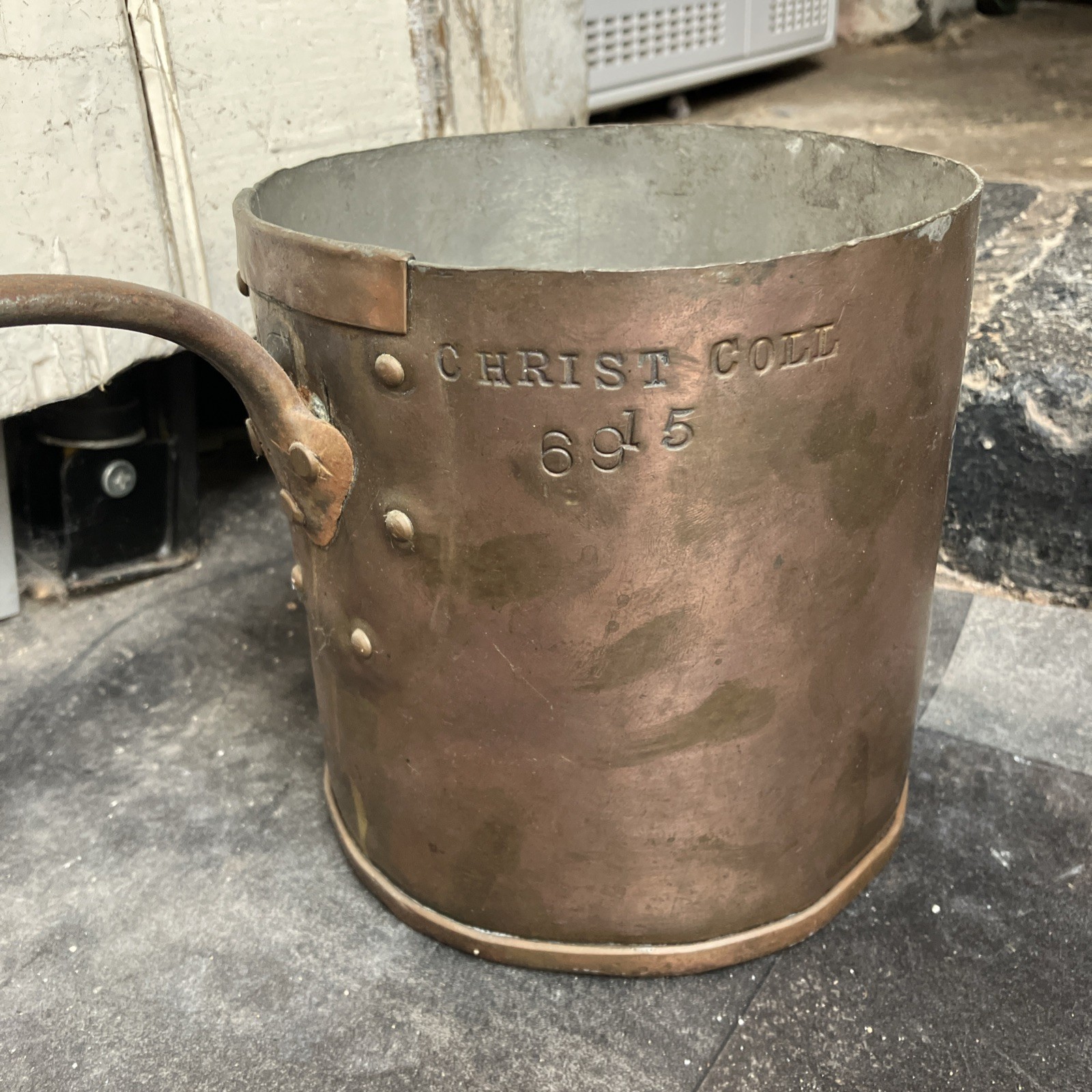 Rare Antique Victorian Copper Cooking Pan 6” Christ College Cambridge University