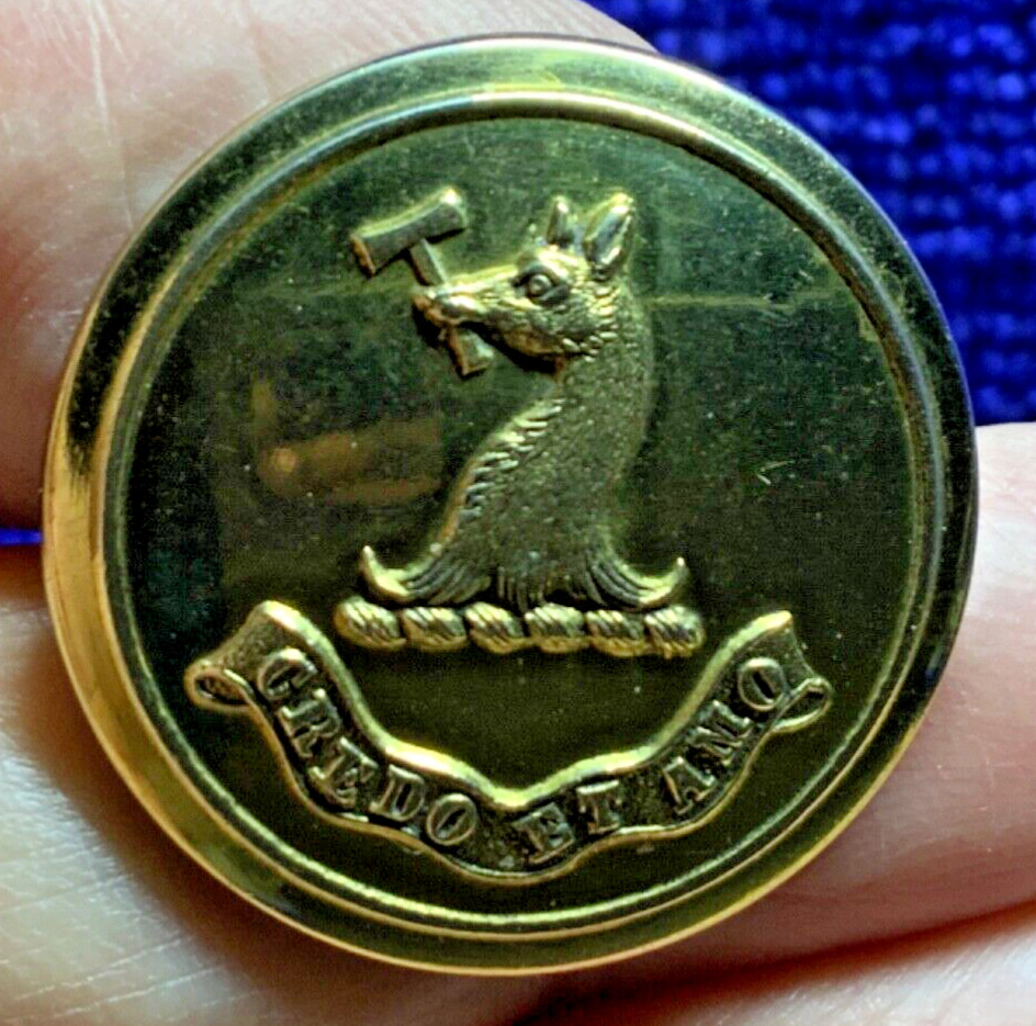 1st BARONET Wm. CROSSLEY of GLENFIELD HIND w CROSS 28mm GILT LIVERY BUTTON 1909