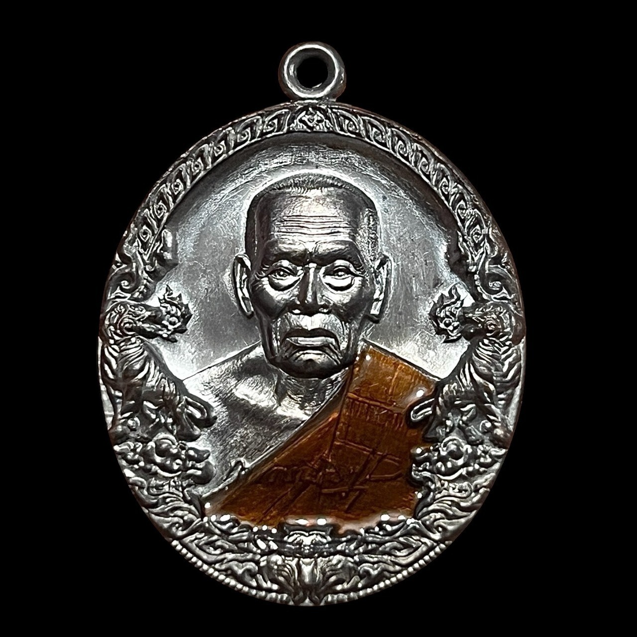 Authentic LP Pat Tiger King Wealth Luck Power Success Copper Thai Buddha Amulet