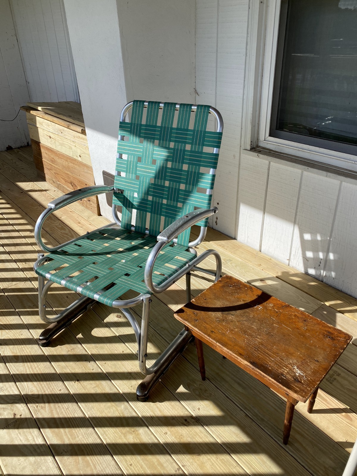 Vintage Mid-Century Weaved Gliding Chair – Rare Chair!