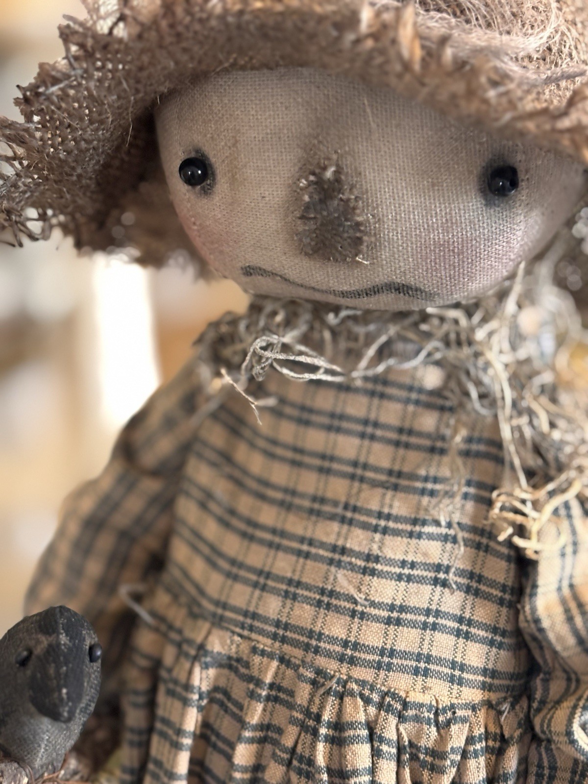 Primitive Handmade Scarecrow Doll Folk Art Handmade