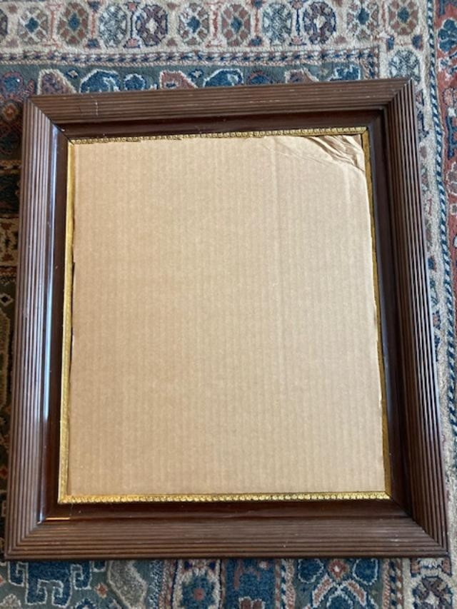 Antique Picture Frame Fluted Design Gold Trim 15″x13″Beautiful 1915 era