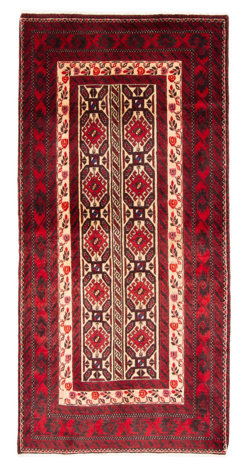 Vintage Hand-Knotted Area Rug 3’0″ x 6’1″ Traditional Oriental Wool Carpet