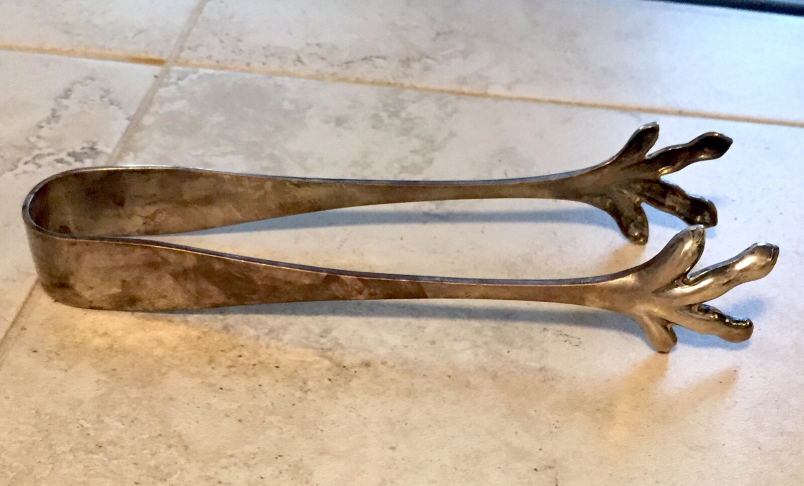 Vintage Reed & Barton Serving Sugar Ice Claw Tongs Silver Plate Chicken Feet