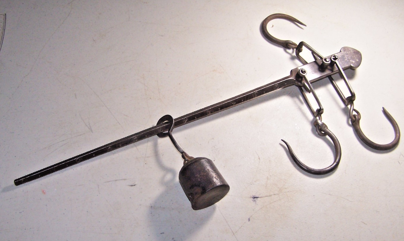 Ant.19th Century Steelyard Balance Scale 2 lb 18″ Long( 50 lb.(50 lb.Max Scale)