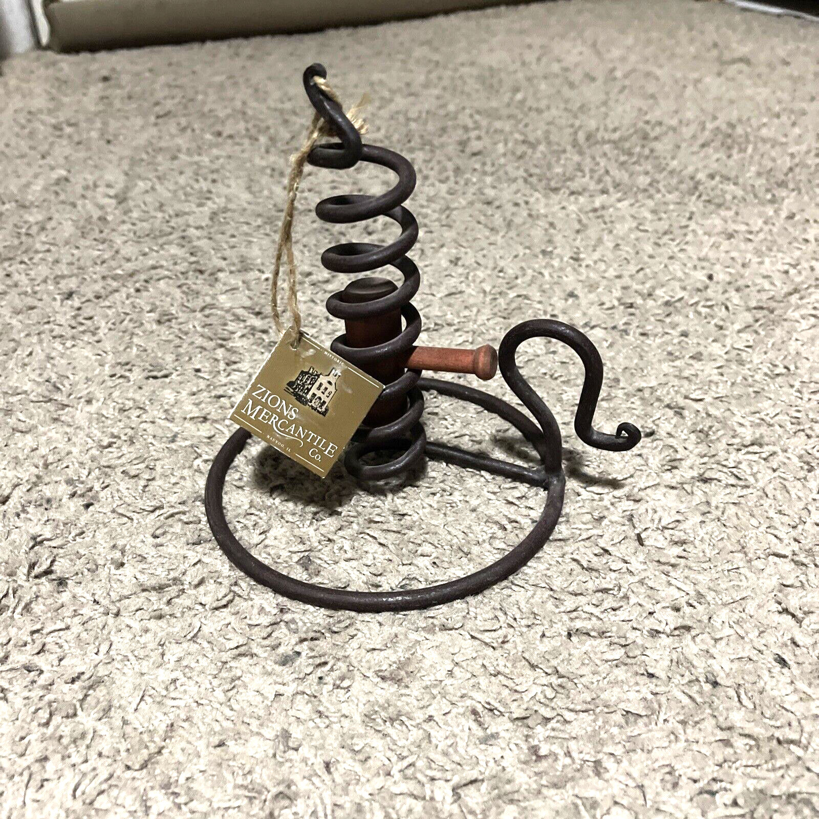 Zions Mercantile Primitive Courting Candle Stick Holder Antique Reproduction 6”