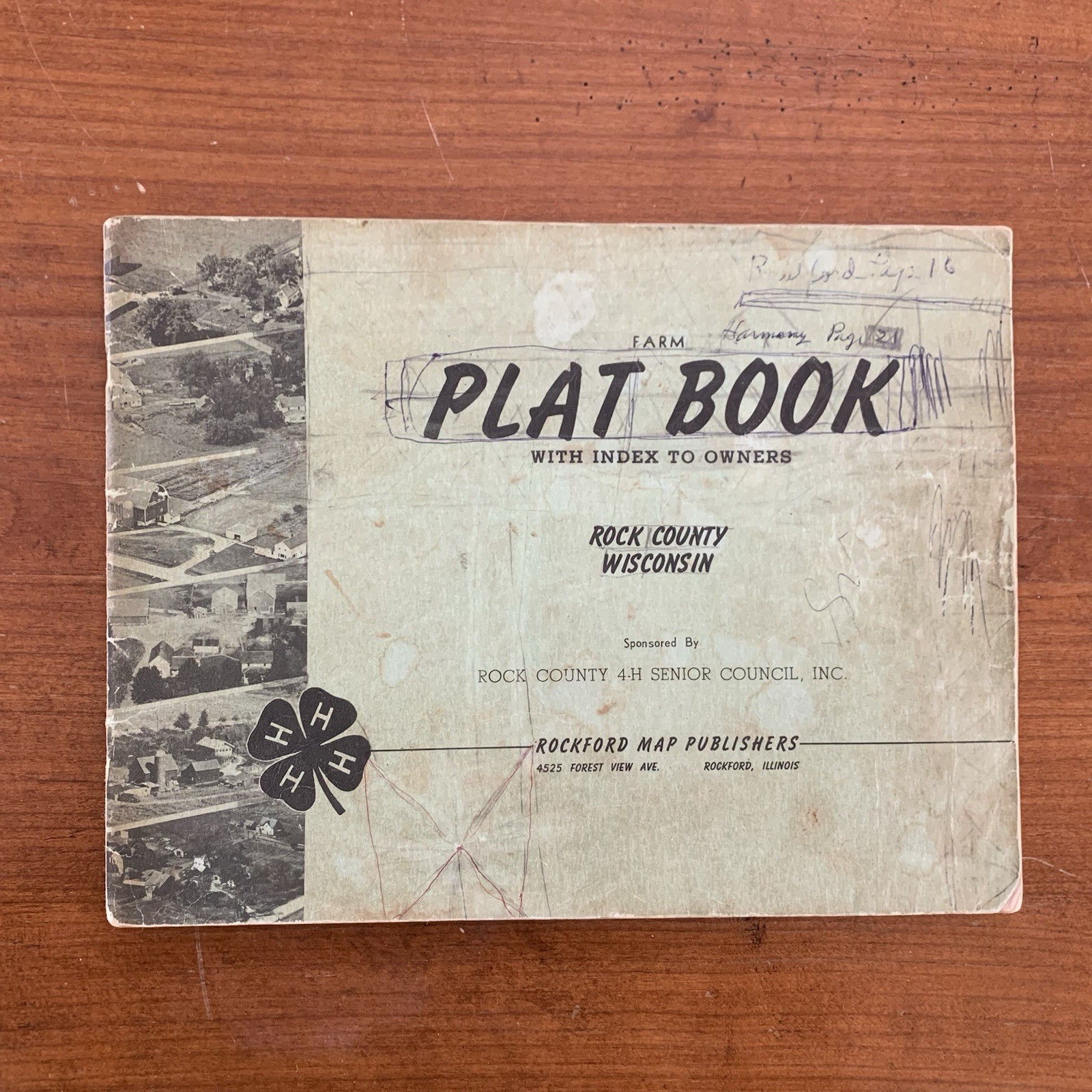 1950 Rock County Wisconsin Farm Plat Book with Index to Owners / Atlas Maps