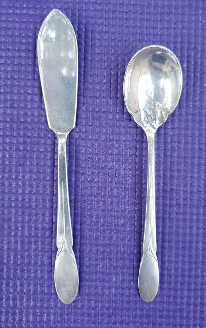 International Silver SYLVIA Silverplate SUGAR SPOON & BUTTER KNIFE