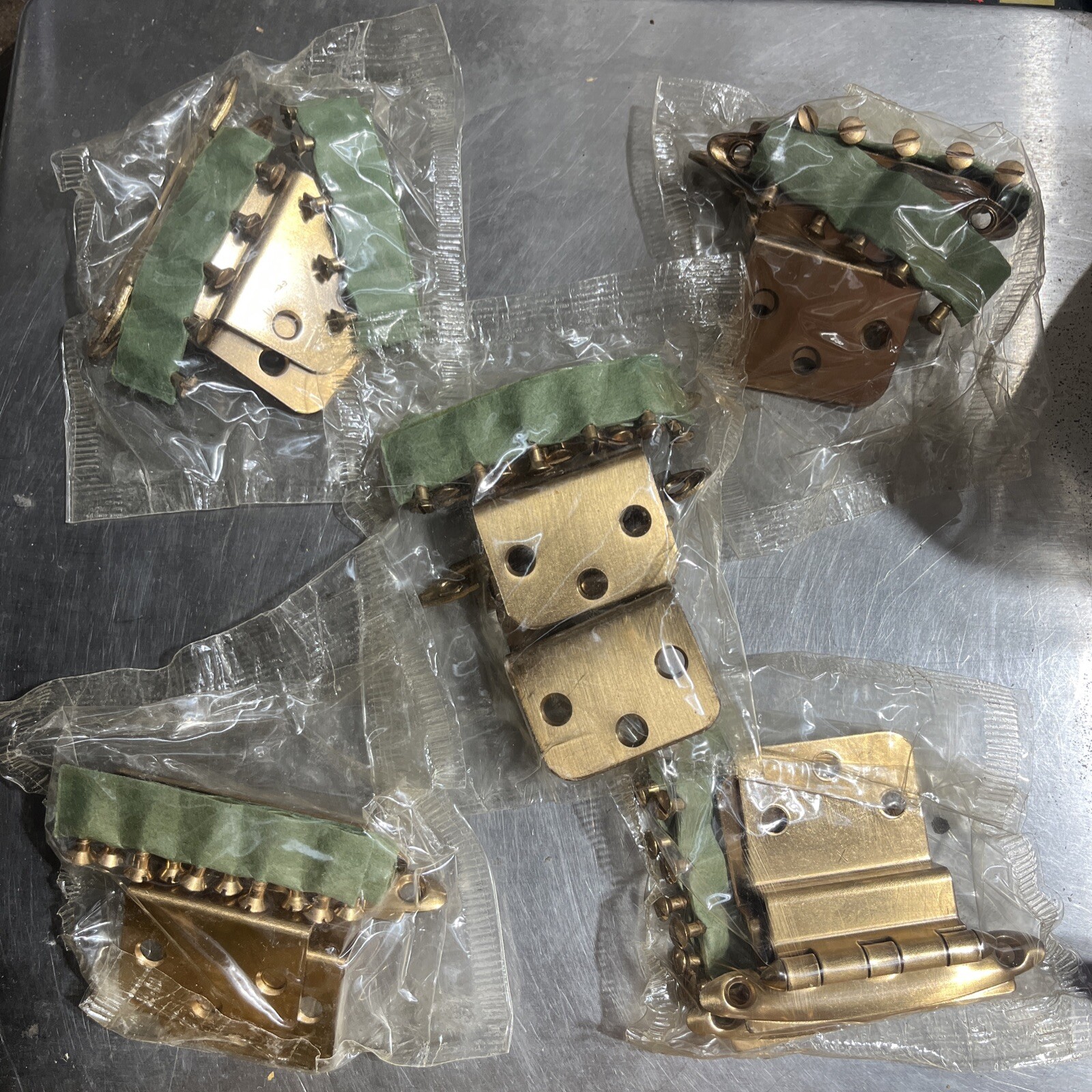 5 Ct- Vintage Amerock BE-7638-10 Cabinet Hinges; 3/8″ Inset, Dull Bronze Finish
