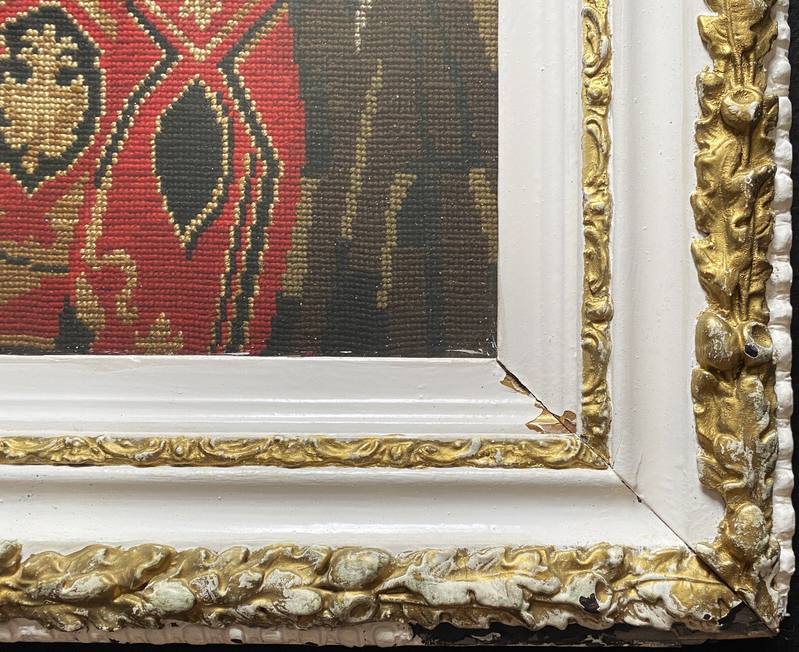 GERMAN BERLIN WOOL WORK TAPESTRY LARGE MID-19TH CENTURY